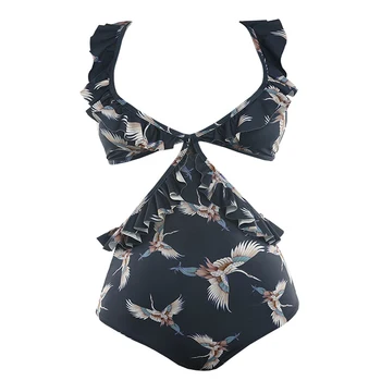 Svitania Sexy Crane Pattern or All Black Swimwear Bathing Suit Swimsuit Beachwear Swimwear Women Bikini with Falbala and Ties
Svitania Sexy Crane Pattern or All Black Swimwear Bathing Suit Swimsuit Beachwear Swimwear Women Bikini with Falbala and Ties
