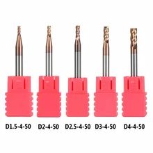 High Quality HRC55 Tungsten Steel End Mills 2PCS/lot D1.5/D2.0/D2.5/D3.0/D4.0-4-50 4 Flute Head CNC Milling Carbide End mills
High Quality HRC55 Tungsten Steel End Mills 2PCS/lot D1.5/D2.0/D2.5/D3.0/D4.0-4-50 4 Flute Head CNC Milling Carbide End mills