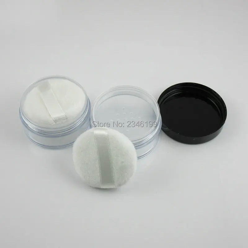 Empty Honey Powder Case 20g Black Cover Loose Powder Box Transparent Double Layer Pearl Powder Case 20g Cosmetic Container (3)
