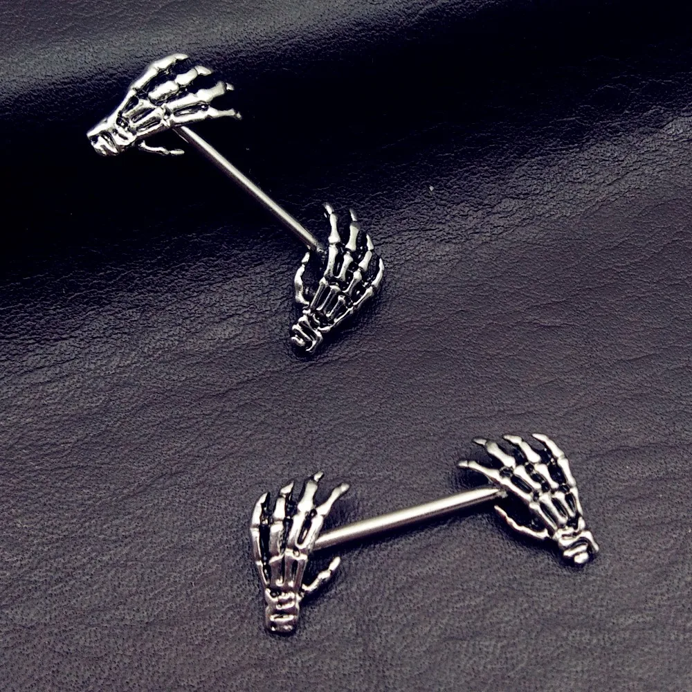 2pcs Hot Sale Stainless Steel sexy Nipple Rings Jewelry Trendy skull hand Nipple Barbell Piercing Ring Body Piercing Jewelry
2pcs Hot Sale Stainless Steel sexy Nipple Rings Jewelry Trendy skull hand Nipple Barbell Piercing Ring Body Piercing Jewelry