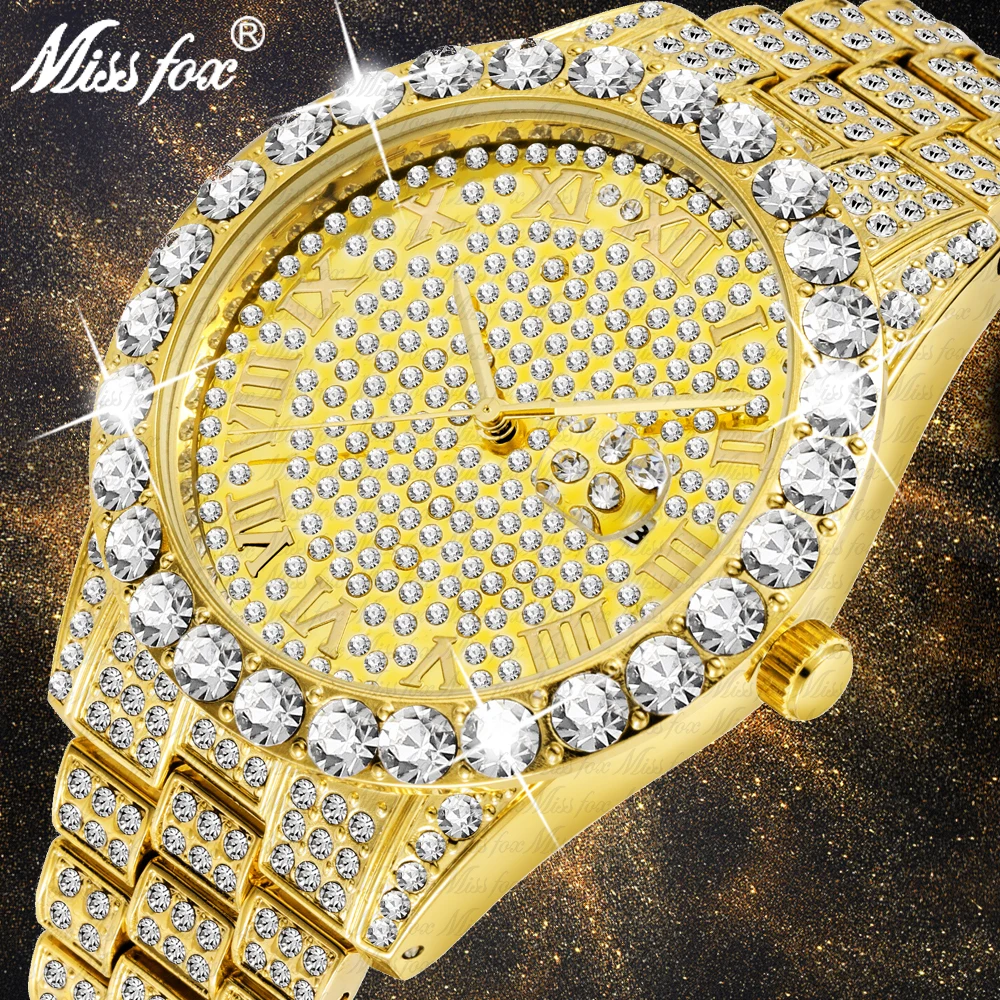 Мужские часы MISSFOX лидер продаж 2020 года роскошные брендовые золотые мужские