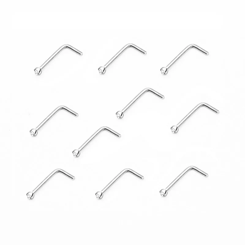 10PCS Small Crystal Nose Rings L Shape Stainless Steel Nose Piercing Studs Jewelry Invisible Nose Ring For Women Free Shipping
10PCS Small Crystal Nose Rings L Shape Stainless Steel Nose Piercing Studs Jewelry Invisible Nose Ring For Women Free Shipping