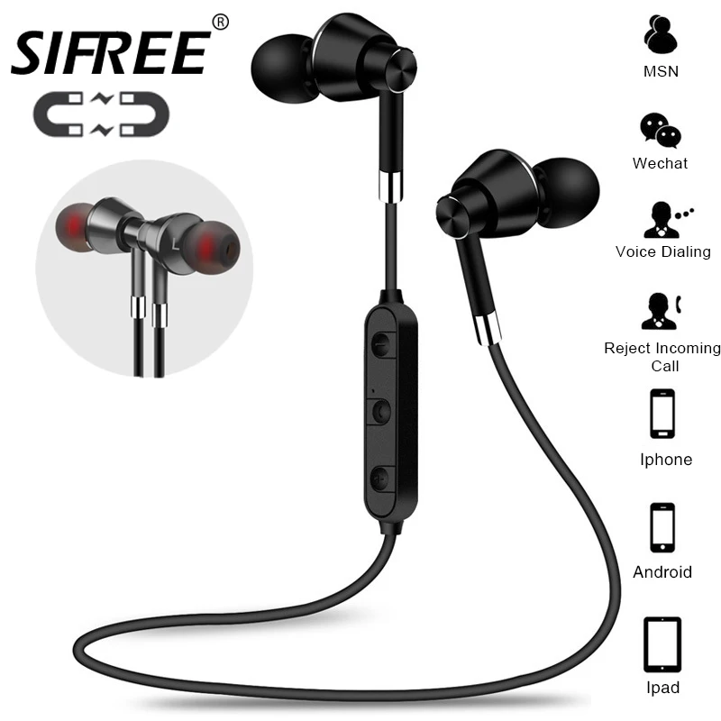 Bluetooth Earphone Wireless bluetooth headset Sport weatproof Magnetic Stereo with mic for xiaomi iphone Android
Bluetooth Earphone Wireless bluetooth headset Sport weatproof Magnetic Stereo with mic for xiaomi iphone Android