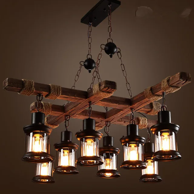 8 Light Vintage Industrial Retro Wood E27 Chandelier Iron Lamp Industrial Rustic Light for restaurant bar Living Room
8 Light Vintage Industrial Retro Wood E27 Chandelier Iron Lamp Industrial Rustic Light for restaurant bar Living Room