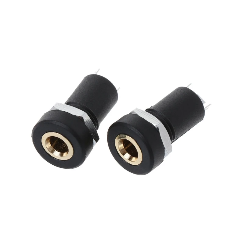 2X 3.5MM Audio Jack Socket 3 Pole Black Stereo Solder Panel Mount Gold With Nuts qiang
2X 3.5MM Audio Jack Socket 3 Pole Black Stereo Solder Panel Mount Gold With Nuts qiang