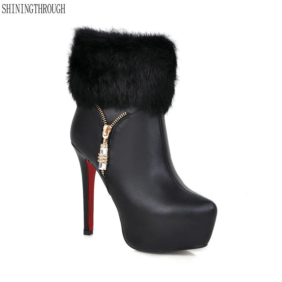 Winter Boots 2018 Fur Ankle Boots High Heels Boots Zip Brand Design Autumn thin Heel snow boots Women Shoes Big Size 34-43
Winter Boots 2018 Fur Ankle Boots High Heels Boots Zip Brand Design Autumn thin Heel snow boots Women Shoes Big Size 34-43