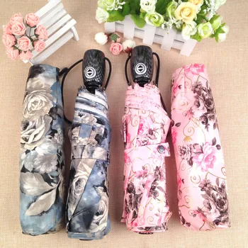Automatic Three-folding Umbrella Sun Rain Women Girl Mini Luxury Rose Umbrellas Folding Protection Parasol Flower Print
Automatic Three-folding Umbrella Sun Rain Women Girl Mini Luxury Rose Umbrellas Folding Protection Parasol Flower Print