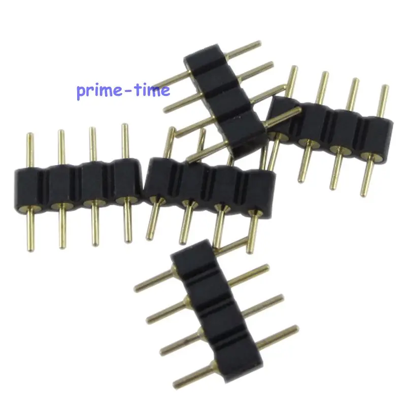 

20pcs/lot 4pin RGB connector, 4 pin needle, male to male connector For 3528 5050 RGB LED strip free shipping