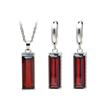 S&Z White Gold 2019 Square Tourmaline Pomegranate Red Crystal Drop Earrings Jewelry Set For Women Gift Wedding Party
S&Z White Gold 2019 Square Tourmaline Pomegranate Red Crystal Drop Earrings Jewelry Set For Women Gift Wedding Party