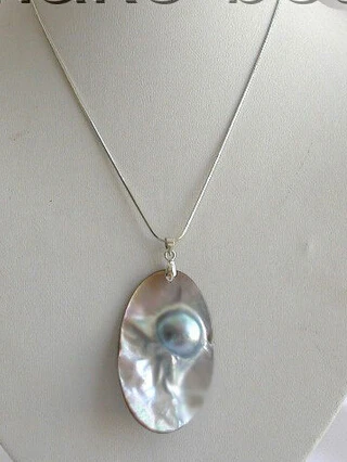 Wholesale free shipping 100% Natural jewelry >>stunning big 55X32mm baroque gray south sea mabe pearl necklace Pendant
Wholesale free shipping 100% Natural jewelry >>stunning big 55X32mm baroque gray south sea mabe pearl necklace Pendant