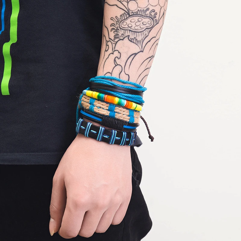 5pcs/set Handmade Boho Gypsy Hippie Fashion Trendy Vintage Cuff Beads Leather Punk Charm Men Leather Bracelet For Women Jewelry
5pcs/set Handmade Boho Gypsy Hippie Fashion Trendy Vintage Cuff Beads Leather Punk Charm Men Leather Bracelet For Women Jewelry