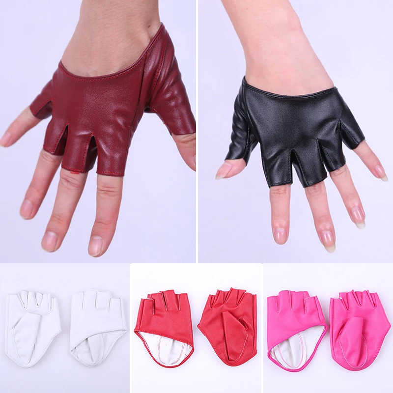 Популярные перчатки из искусственной кожи с полупальцами для женщин и женские