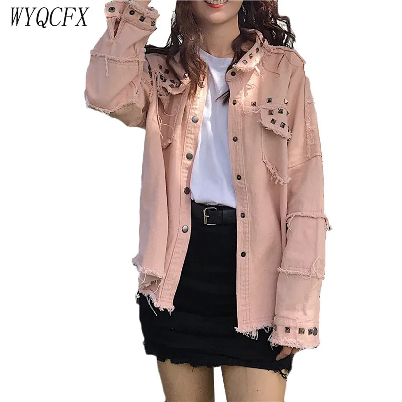 2019 Fashion Korean Loose Denim Jacket Women Long Sleeve Vintage Tassel Clothing Famale Single Breasted Casual Rivet Jeans Coats
2019 Fashion Korean Loose Denim Jacket Women Long Sleeve Vintage Tassel Clothing Famale Single Breasted Casual Rivet Jeans Coats