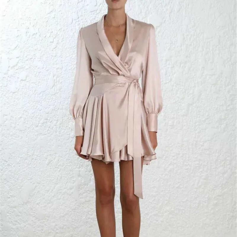 New Women's Mini Dress Boutique Buttons Lantern Sleeves Sash 2018 Autumn Designer Female Lethargic Style Dresses V-neck Vestidos
New Women's Mini Dress Boutique Buttons Lantern Sleeves Sash 2018 Autumn Designer Female Lethargic Style Dresses V-neck Vestidos