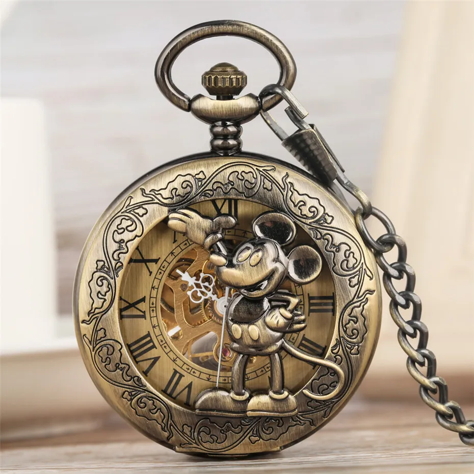 Classic Retro Mouse Display Mechanical Hand Wind Pocket Watch Bronze Pendant Clock Roman Numeral Dial New 2019
Classic Retro Mouse Display Mechanical Hand Wind Pocket Watch Bronze Pendant Clock Roman Numeral Dial New 2019