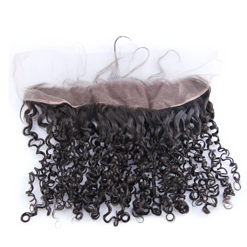 Hot Beauty Hair Frontal Super Double Drawn Small Kinky Curl 413 Lace Frontal Free Part Brazilian Remy Hair Frontal (4)