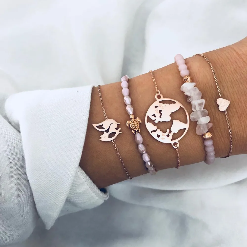 Bohemian Creative Fox Sea turtle Map crystal Beaded Bracelets Sets For Women Vintage Fashion Chain Strand Bracelets Jewelry Gift
Bohemian Creative Fox Sea turtle Map crystal Beaded Bracelets Sets For Women Vintage Fashion Chain Strand Bracelets Jewelry Gift