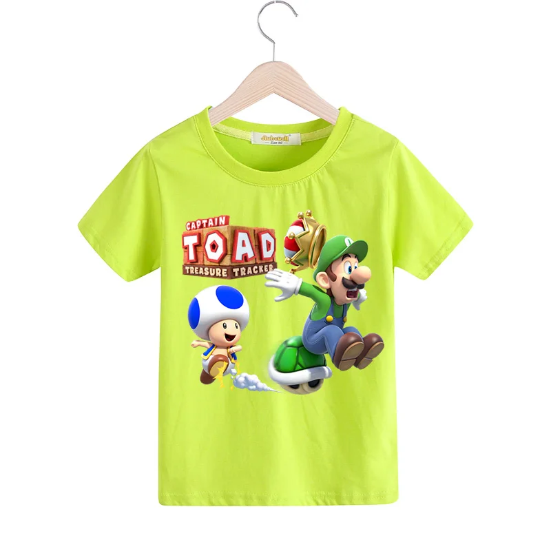 Child Summer Clothes T-shirts Kids Cartoon Mario Print Tshirts Boys Short Sleeve Casual Tee Top Girl Clothing T Shirts TX154 (3)