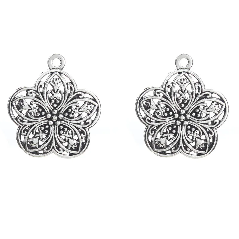 10pc/lot Flower Charms Antique Silver Tone Hollow Flower Charm For Pendant & Necklace Diy Jewelry Making Accessories 29*25mm
10pc/lot Flower Charms Antique Silver Tone Hollow Flower Charm For Pendant & Necklace Diy Jewelry Making Accessories 29*25mm