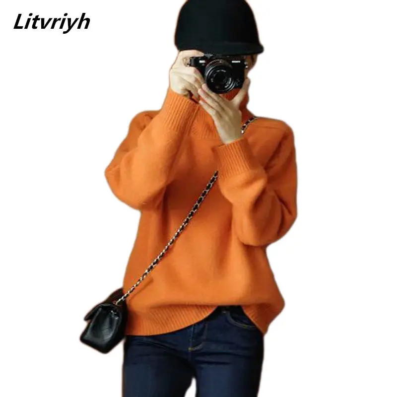 Litvriyh women sweaters and pullovers long sleeve high neck warm cashmere sweater women pullovers female knitted autumn clothing
Litvriyh women sweaters and pullovers long sleeve high neck warm cashmere sweater women pullovers female knitted autumn clothing