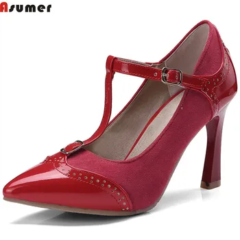 ASUMER red black pointed toe buckle fashion spring autumn shoes woman elegant wedding shoes women high heels shoes size 46
ASUMER red black pointed toe buckle fashion spring autumn shoes woman elegant wedding shoes women high heels shoes size 46