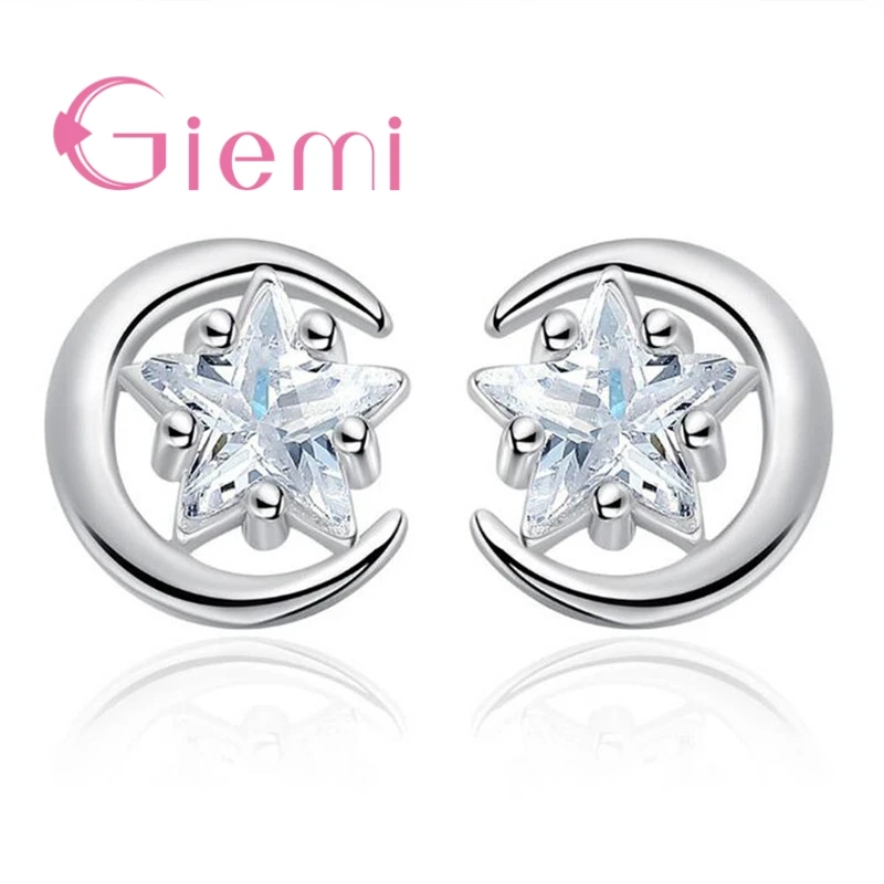 Clear AAA Star Cubic Zirconia Mysterious Pure 925 Sterling Silver Moon Stud Earrings Crystal Jewelry For Women Female
Clear AAA Star Cubic Zirconia Mysterious Pure 925 Sterling Silver Moon Stud Earrings Crystal Jewelry For Women Female