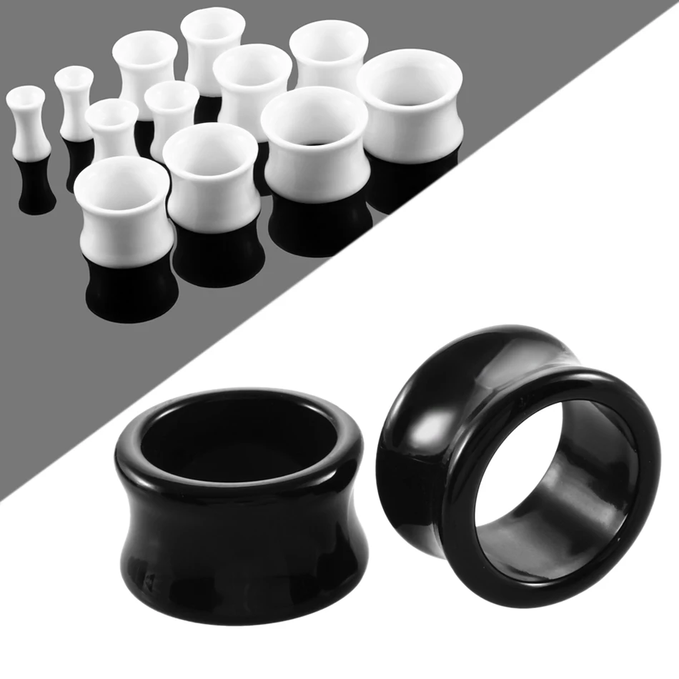 Pair Black White Acrylic Ear Plug Tunnels Ear Gauges Tunnel Flesh Expanders Body Piercing Jewelry Saddle Fit Double Flared Rings
Pair Black White Acrylic Ear Plug Tunnels Ear Gauges Tunnel Flesh Expanders Body Piercing Jewelry Saddle Fit Double Flared Rings