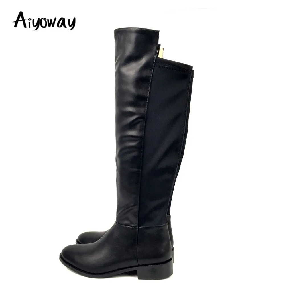 Aiyoway Women Ladies Round Toe Flat Knee Boots Patchwork Winter Autumn Casual Boots Black Comfortable US Size 5~12
Aiyoway Women Ladies Round Toe Flat Knee Boots Patchwork Winter Autumn Casual Boots Black Comfortable US Size 5~12