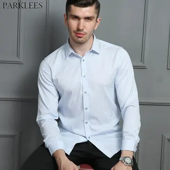 Men's Elastic Bamboo Fiber Dress Shirts Slim Fit Long Sleeve Striped Shirt Men 2018 Autumn Fashion Easy Care Non Iron Chemise
Men's Elastic Bamboo Fiber Dress Shirts Slim Fit Long Sleeve Striped Shirt Men 2018 Autumn Fashion Easy Care Non Iron Chemise