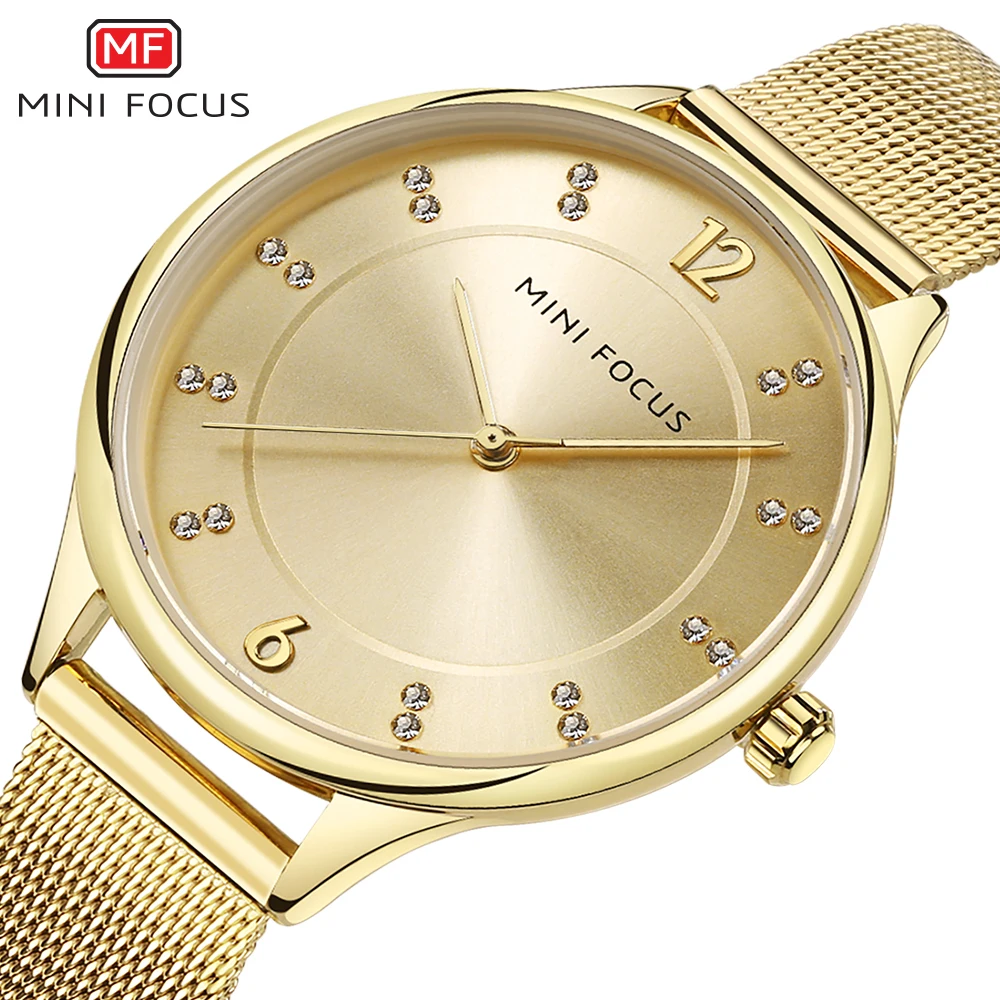 MINI FOCUS Women's Simple Quartz Watches Stainless Steel Mesh Strap Waterproof Dress Wristwatch Lady Woman Relogios MFW0045gold
MINI FOCUS Women's Simple Quartz Watches Stainless Steel Mesh Strap Waterproof Dress Wristwatch Lady Woman Relogios MFW0045gold