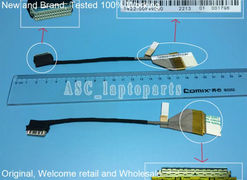 New Original LCD LED Video Flex Cable For ASUS K40 K50C K40IN K40IJ K50ID K50IE aptop Screen Display Cable 1422-00G90AS9823 
New Original LCD LED Video Flex Cable For ASUS K40 K50C K40IN K40IJ K50ID K50IE aptop Screen Display Cable 1422-00G90AS9823