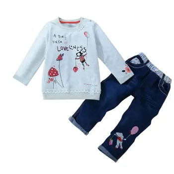 Spring Autumn Little Girl's Casual Clothes Cute Cartoon Print Long-sleeved And Jeans Pants Fashion Clothes Sets
Spring Autumn Little Girl's Casual Clothes Cute Cartoon Print Long-sleeved And Jeans Pants Fashion Clothes Sets