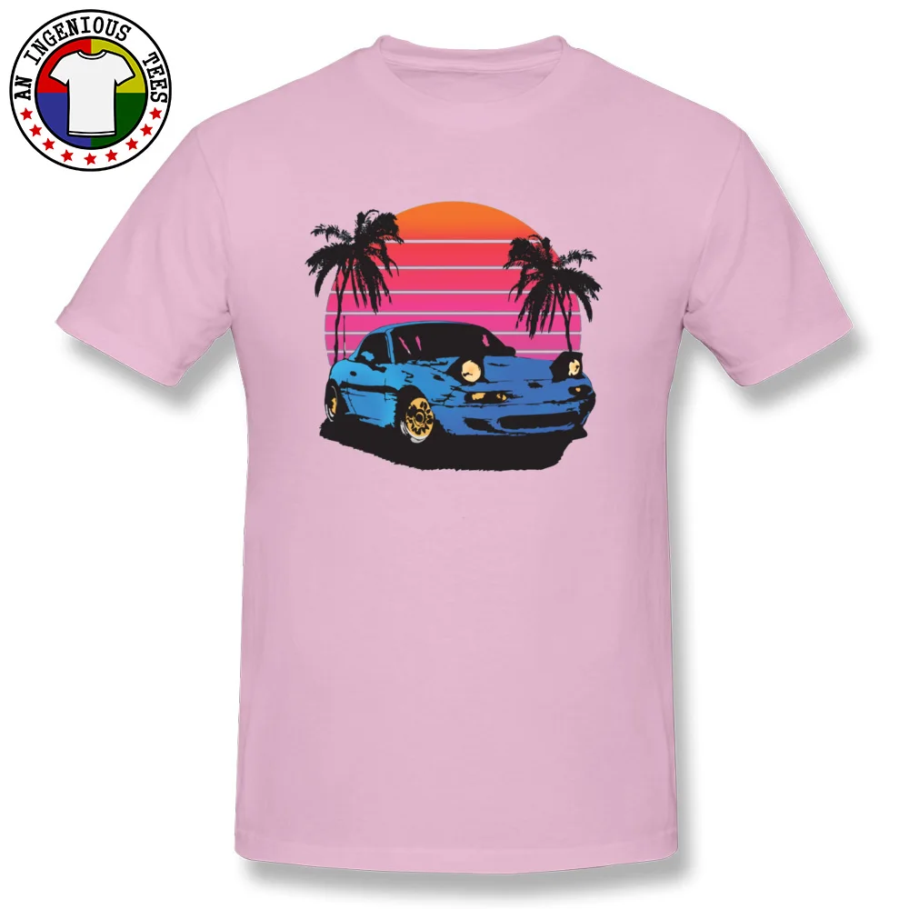 Miata Vice 683 100% Cotton Fabric Casual Tops & Tees Cute Short Sleeve Male Tshirts Camisa Fall Tee-Shirts O Neck Miata Vice 683 pink