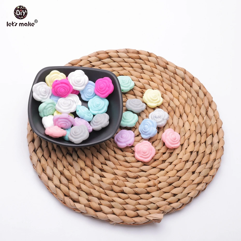 Let's make 50pcs Rose BPA Free Beads Set DIY Pearlsilicon Beads For Necklace Babys Teething Silicone Beads
Let's make 50pcs Rose BPA Free Beads Set DIY Pearlsilicon Beads For Necklace Babys Teething Silicone Beads