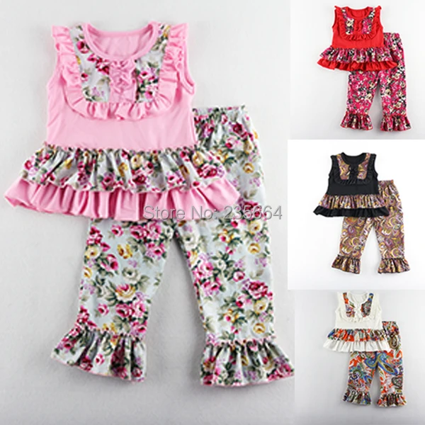 2016 Mickey New Summer Girls Floral Ruffle Suit Children's Cute Set Baby Clothing Sets Sleeveless Tops+trousers Kids Clothes
2016 Mickey New Summer Girls Floral Ruffle Suit Children's Cute Set Baby Clothing Sets Sleeveless Tops+trousers Kids Clothes