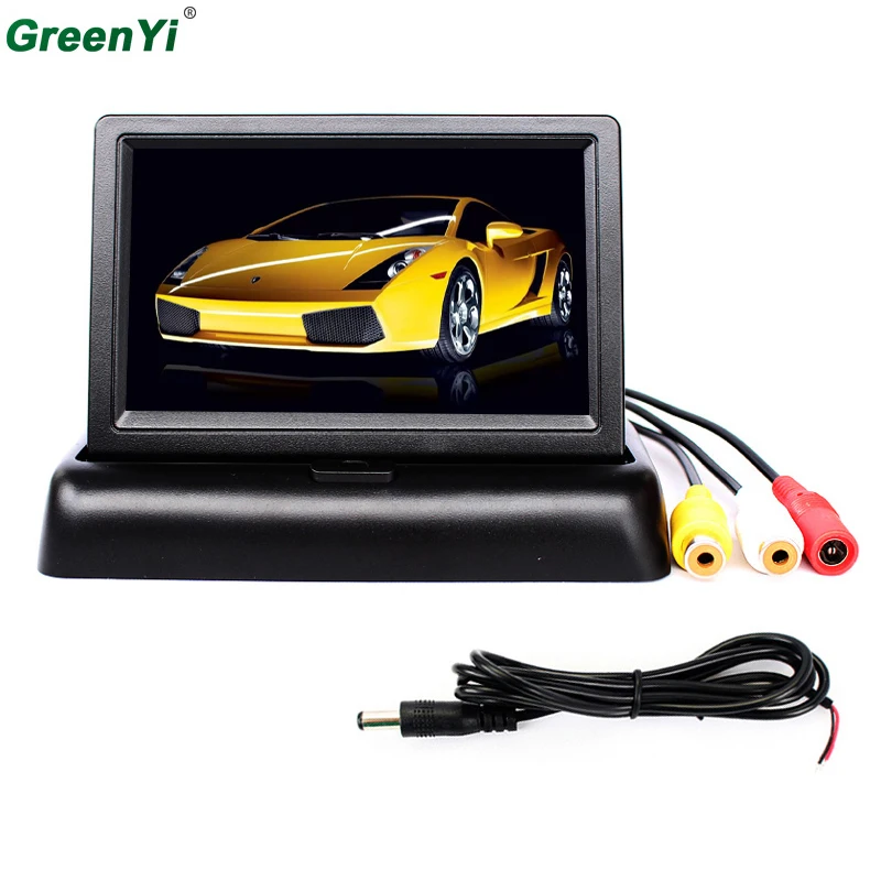 

4.3" inch Desktop Folder Digital LED Backlight TFT mirror LCD car Monitor with 2 Video input for Car Parking Assistance System