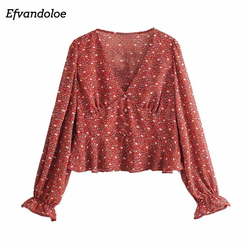 Efvandoloe Floral Red Blouse Women 2019 V Neck Elegant Shirts Korean Ladies Tops Blusa
Efvandoloe Floral Red Blouse Women 2019 V Neck Elegant Shirts Korean Ladies Tops Blusa