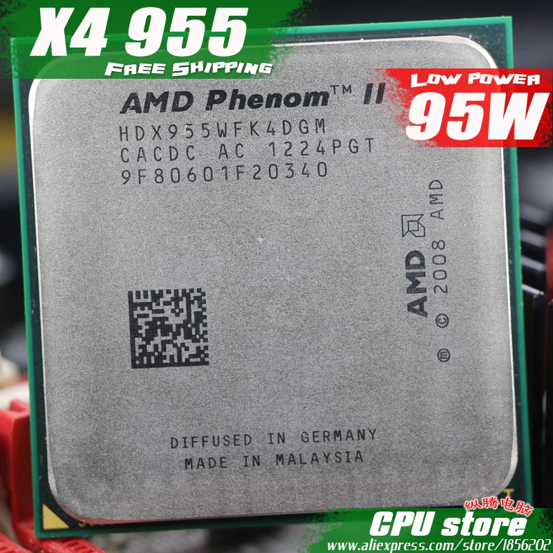 Процессор AMD Phenom II X4 955 cpu четырехъядерный (3 2 ГГц/6 м/95 Вт) Socket AM3 AM2 + 938 pin (Рабочая 100%