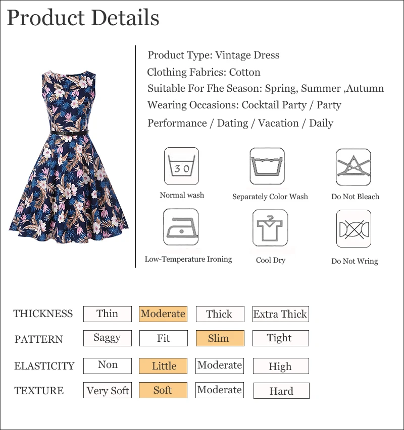 Kostlish Floral Print Summer Dress Women Sleeveless 50s Tunic Vintage Dress With Belt 2017 Elegant Swing Party Dresses Sundress (87)