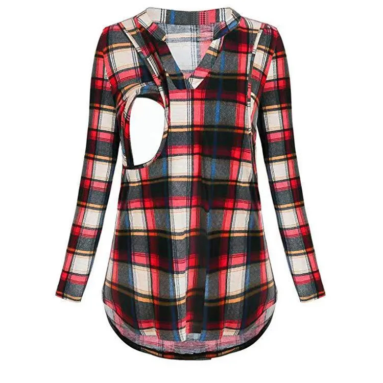 Spring Nursing Tops Checked Fashion T Shirts for Feeding Pregnancy Women V Neck Plaid Tshirt Summer Plus Size Maternity Tees
Spring Nursing Tops Checked Fashion T Shirts for Feeding Pregnancy Women V Neck Plaid Tshirt Summer Plus Size Maternity Tees