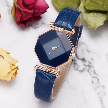 Women Watches Gem Cut Geometry Crystal Leather Quartz Wristwatch Fashion Dress Watch Ladies Clock Relogio Feminino 5 color
Women Watches Gem Cut Geometry Crystal Leather Quartz Wristwatch Fashion Dress Watch Ladies Clock Relogio Feminino 5 color