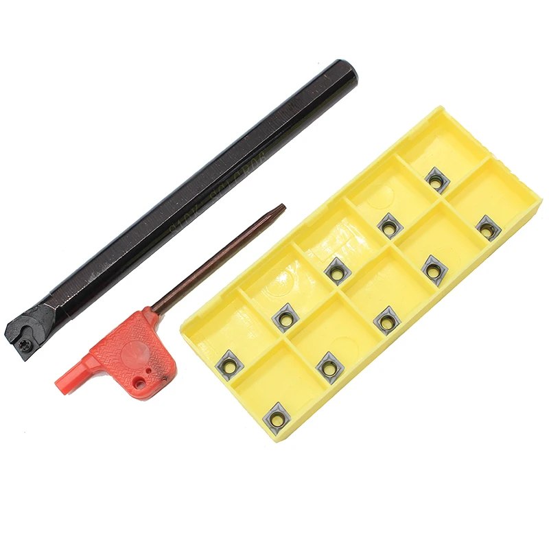 1PCS S10K SCLCR06 + 10PCS CCMT060204 LP6018 CNC Tool Carbide Insert Tool Holder Lathe Turning Blade
1PCS S10K SCLCR06 + 10PCS CCMT060204 LP6018 CNC Tool Carbide Insert Tool Holder Lathe Turning Blade
