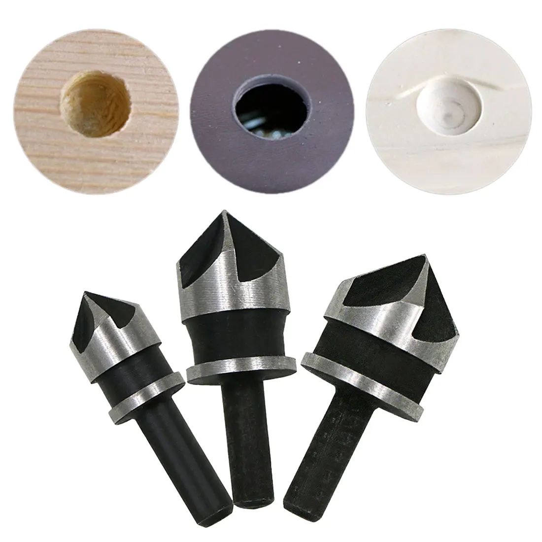 3Pcs 90 Degree 1/4 Hex Shank Countersink Drill Bit 5 Flute 12-19mm Woodworking Counter Sink Chamfering Debur Tool Set
3Pcs 90 Degree 1/4 Hex Shank Countersink Drill Bit 5 Flute 12-19mm Woodworking Counter Sink Chamfering Debur Tool Set