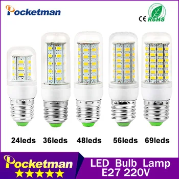 1PCS 220V Mini LED Lamp E27 SMD5730 LED Corn Light Lampada LED Bulb High Lumen 24/36/48/56/69/81/89LEDs Chandelier Lights
1PCS 220V Mini LED Lamp E27 SMD5730 LED Corn Light Lampada LED Bulb High Lumen 24/36/48/56/69/81/89LEDs Chandelier Lights