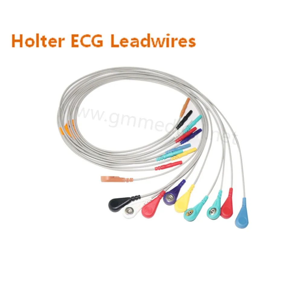 Din стиль Holter ECG 10-Leadwires Оснастки электроды L = 60 см DIN 1 5. 5 компл./упак.. |