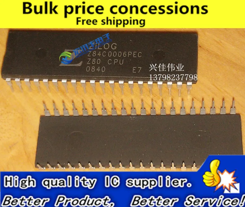 Бесплатная доставка 10 шт./лот Z84C4010PEC Z84C4008PEC Z84C4006PEC Z80 CPU DIP-40 | Электроника