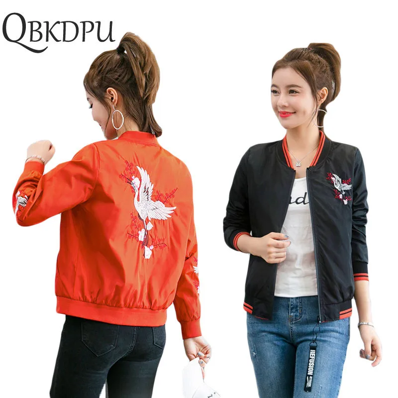 Women Embroidery Short Baseball Ladies Jackets Students Casual Plus Size 4XL bombers Outerwear Spring Autumn New Thin Coats
Women Embroidery Short Baseball Ladies Jackets Students Casual Plus Size 4XL bombers Outerwear Spring Autumn New Thin Coats