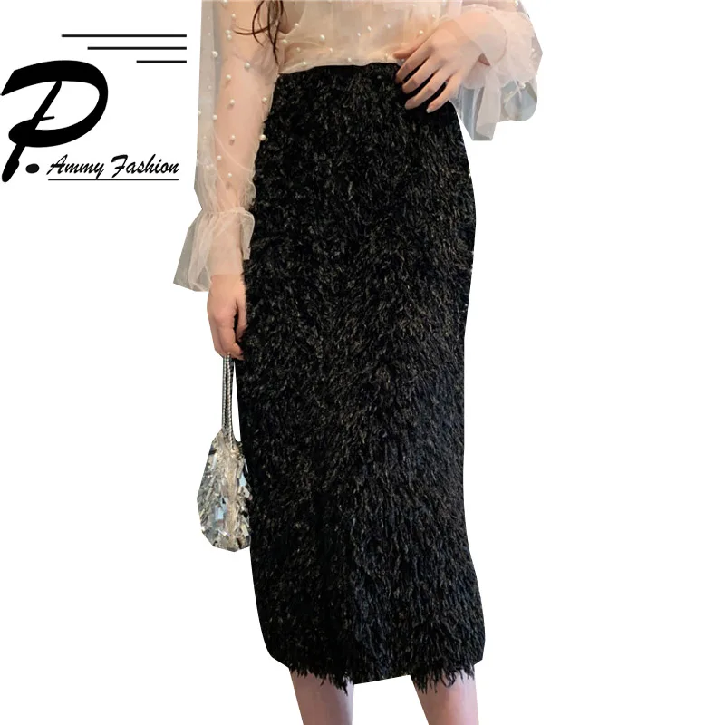 Wild Korean version of elastic waist high waist feather tassel autumn winter fashion long skirt 2018 women solid color skirts
Wild Korean version of elastic waist high waist feather tassel autumn winter fashion long skirt 2018 women solid color skirts