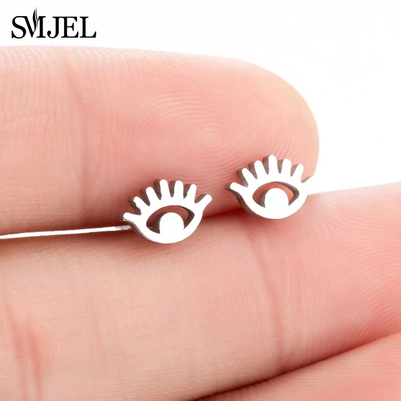 SMJEL Stainless Steel Ear Jewelry Lovely Eyes Stud Earring For Women Girls Fashion Sliver Hollow Eye Earring Brincos Gift
SMJEL Stainless Steel Ear Jewelry Lovely Eyes Stud Earring For Women Girls Fashion Sliver Hollow Eye Earring Brincos Gift