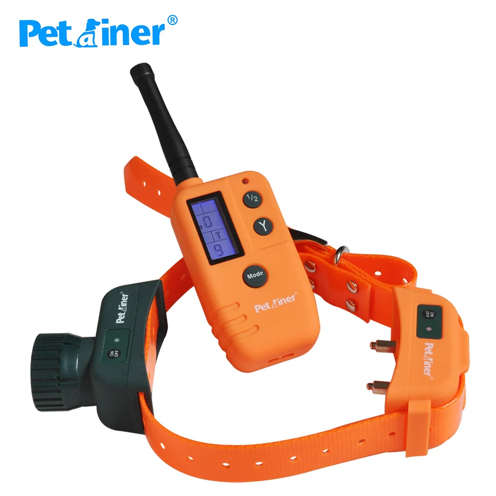 

Petrainer 910 Pet Dog Hunter and Beeper Collar, 500M Range Remote with Big LCD Display dog shock collar